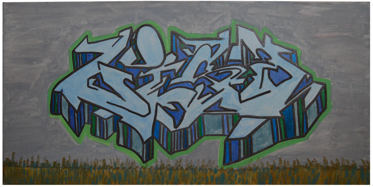 "Cement Wall Wild style" (12"x24") by NYC Based Artist VI$A