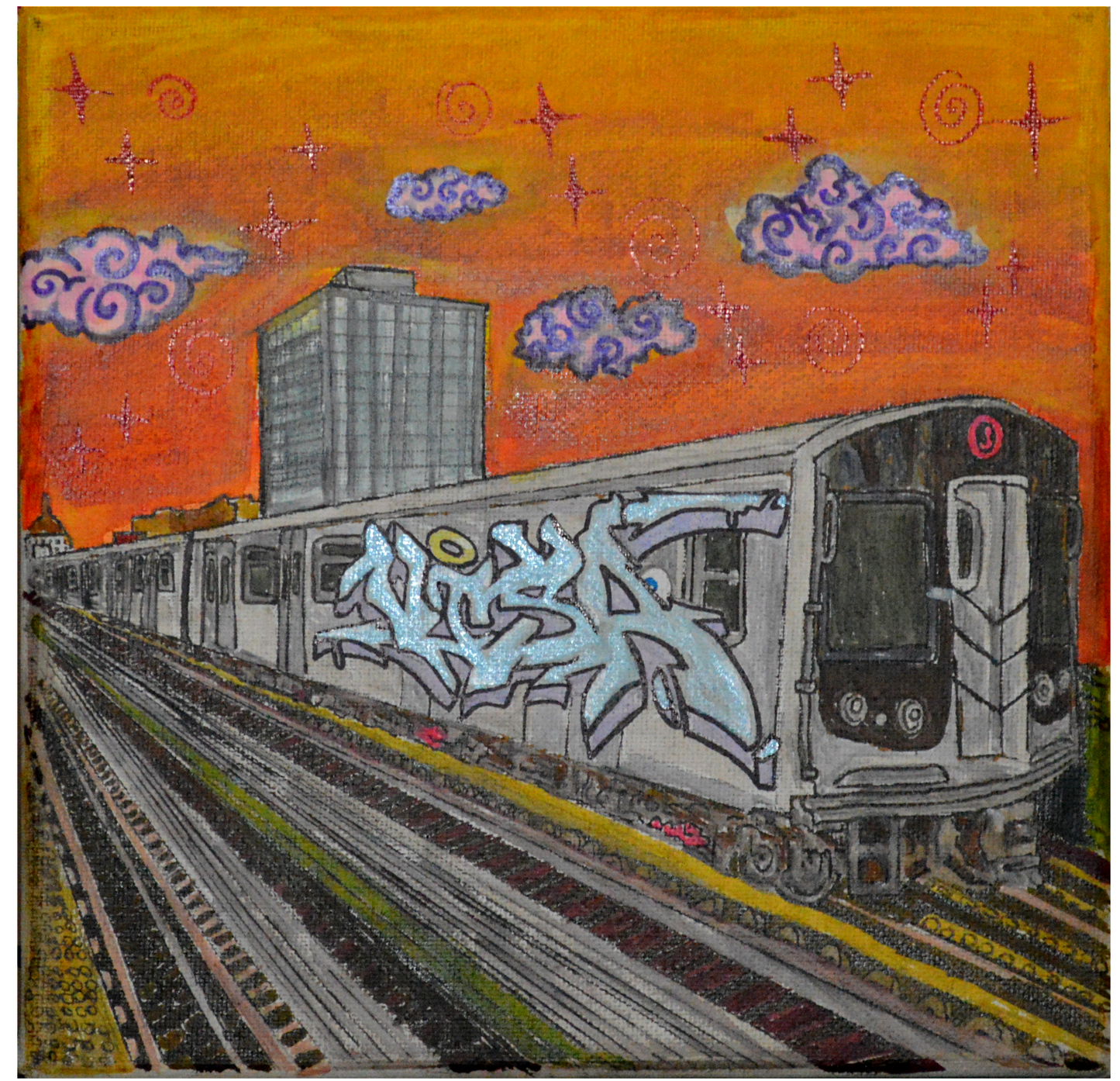 Brooklyn Bound J Train (8"x8") by VI$A