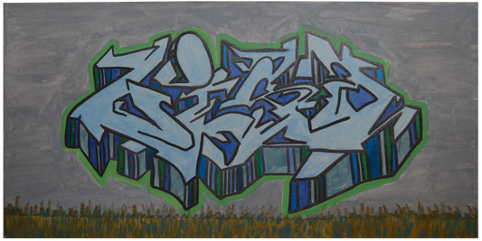 "Cement Wall Wild style" (12"x24") by NYC Based Artist VI$A