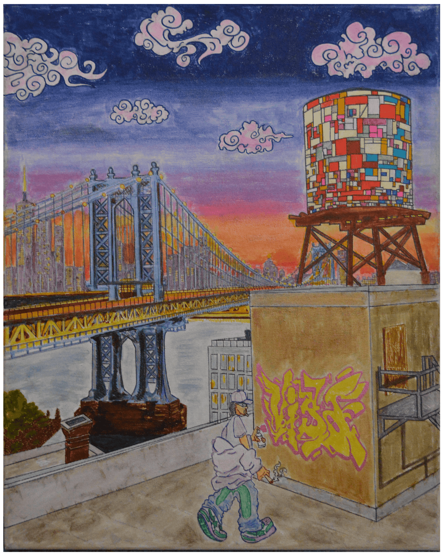 "Dawn Reverie" (16"x20") by NYC Based Artist VI$A