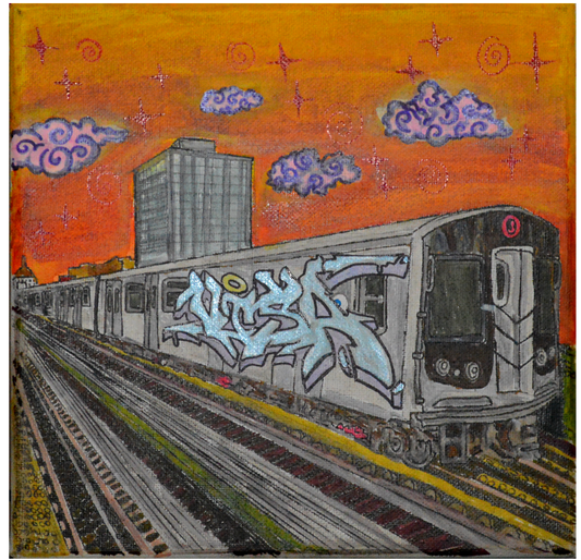 Brooklyn Bound J Train (8"x8") by VI$A